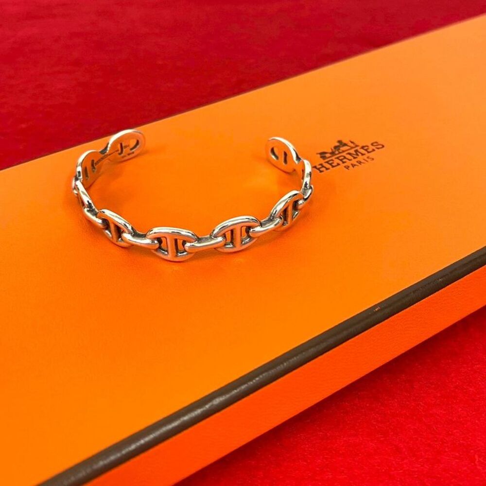 Hermès Chaine d'Ancre Enchainee Silver Bracelet
